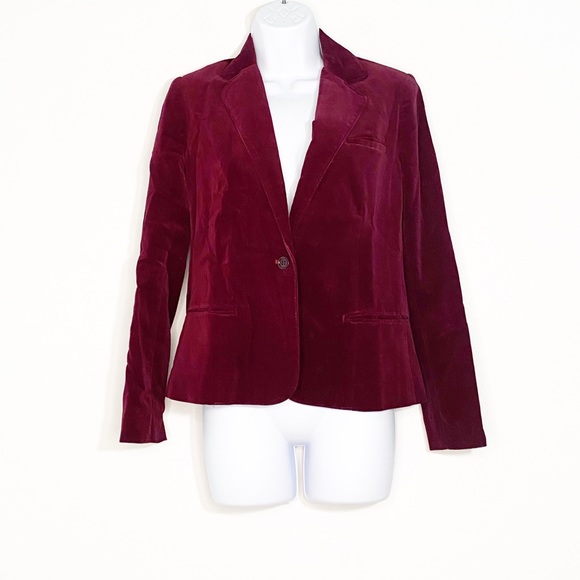Mallards Point Jackets & Blazers - Mallards Point Velvet Burgundy blazer